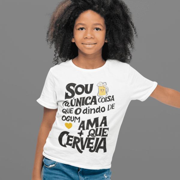 Camiseta Infantil dindo de Ogum cervejeiro
