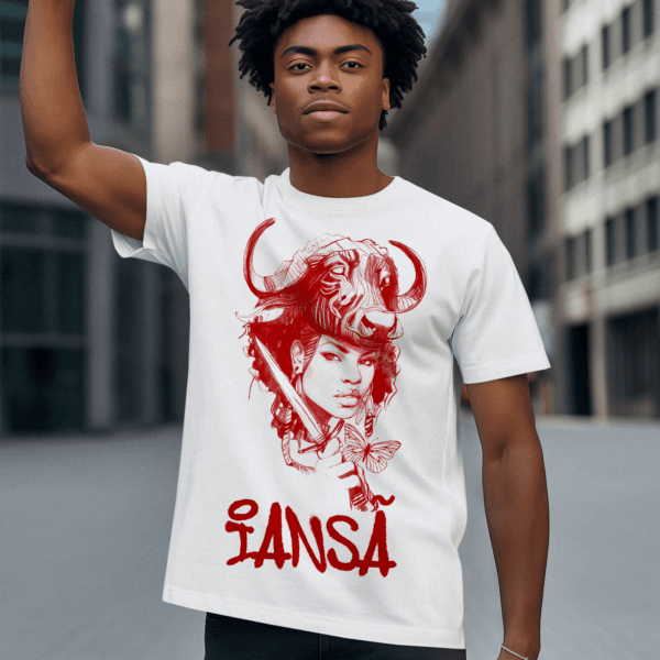 Camiseta Iansã silhueta branca