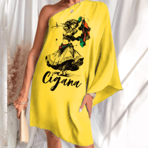 Vestido ombro único Cigana