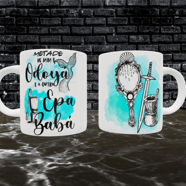 Caneca Metade Yemanjá e Oxaguian