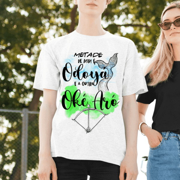 Camiseta Metade Yemanjá e Oxóssi