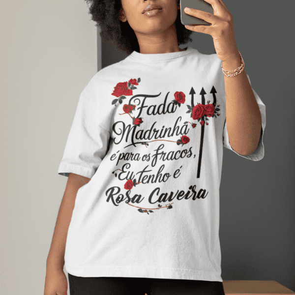 Camiseta Rosa Caveira fada madrinha