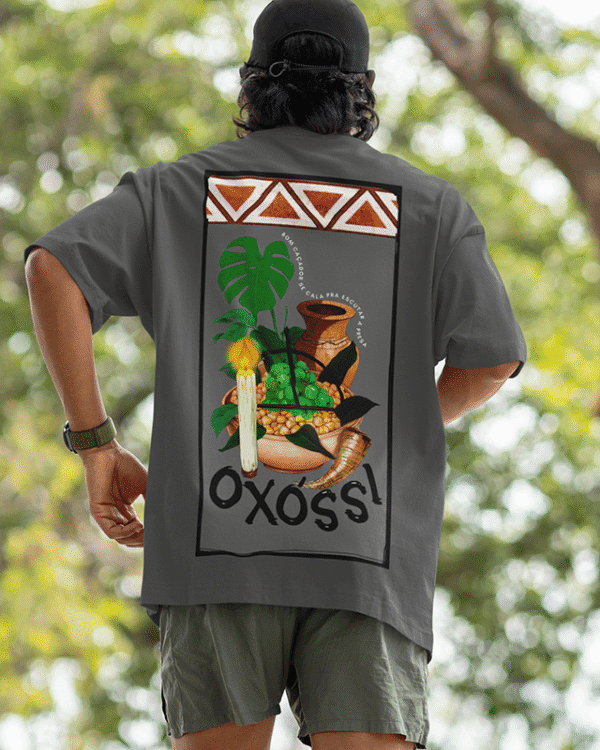 Camiseta Oxóssi oferenda cinza
