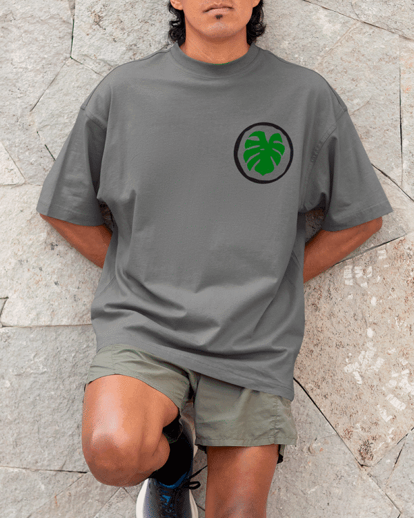 Camiseta Oxóssi oferenda cinza frente