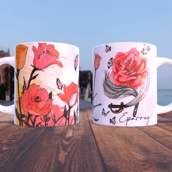 Caneca Iansã e flores