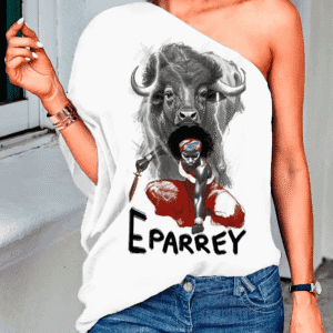 Blusa ombro único Iansã e búfalo