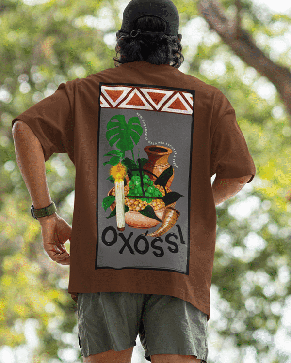 Camiseta Oxóssi oferenda marrom