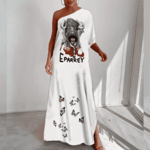 Vestido longo Iansã e búfalo