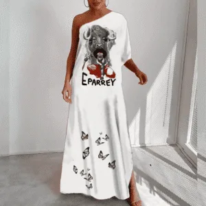 Vestido longo Iansã e búfalo