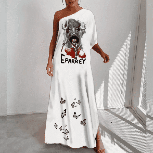 Vestido longo Iansã e búfalo