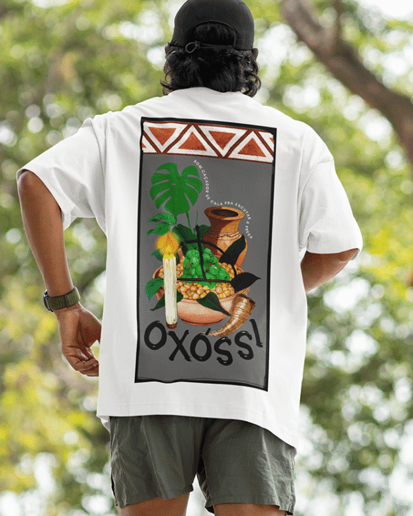 Camiseta Oxóssi oferenda branco