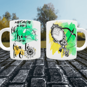 Caneca Metade Oxóssi e Oxum ferramenta