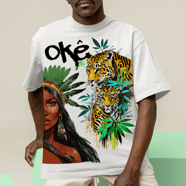 Camiseta Okê Arô Cabocla e onça