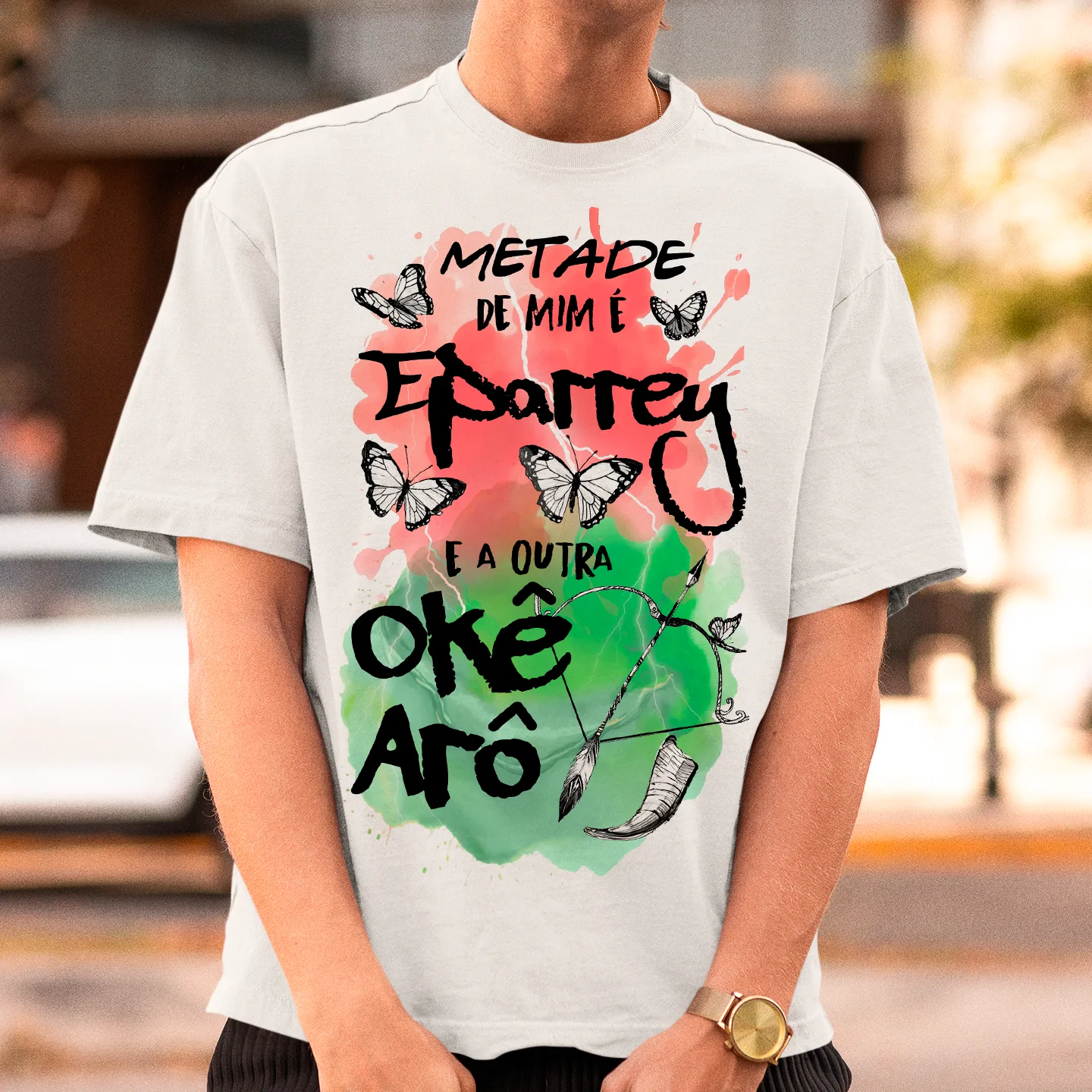 Camiseta Metade Iansã e Oxóssi - Loja Eremim