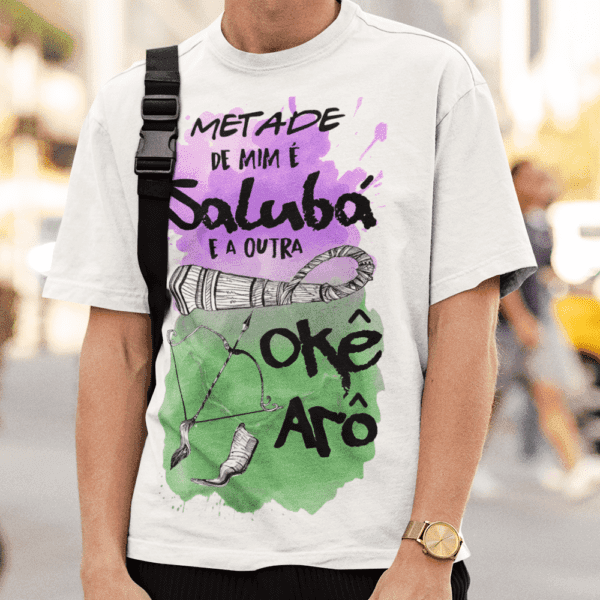 Camiseta Metade Nanã e Oxóssi