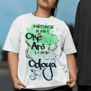 Camiseta Metade Oxóssi e Yemanjá