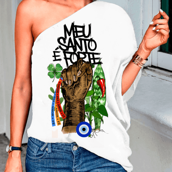 Blusa ombro único Santo de Axé