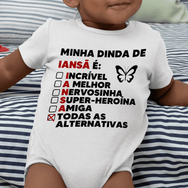 Body Infantil Dinda de Iansã qualidades