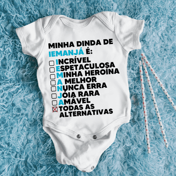 Body Infantil Dinda de Yemanjá qualidades
