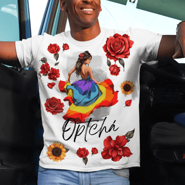 Camiseta Optchá Cigana com rosas