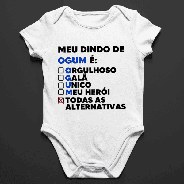 Body Infantil Dindo de Ogum qualidades