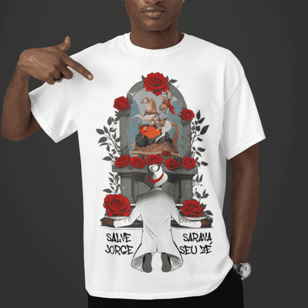 Camiseta Zé Pilintra no altar de São Jorge