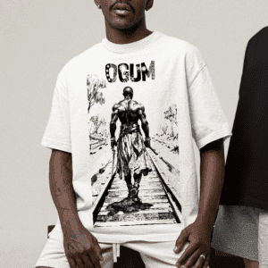 Camiseta Ogum na linha do trem