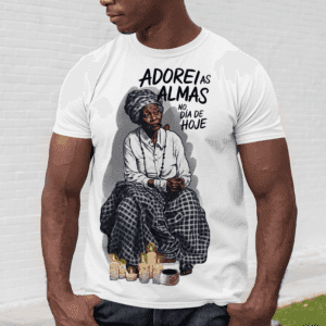Camiseta Preta Velha Adorei as Almas