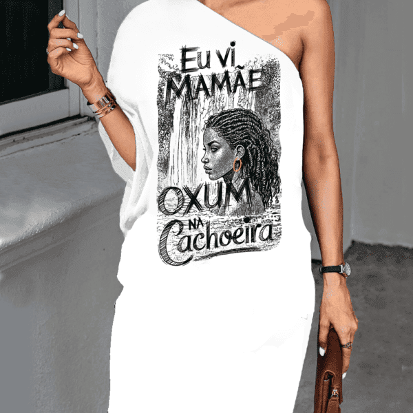 Vestido mid Oxum na cachoeira branco