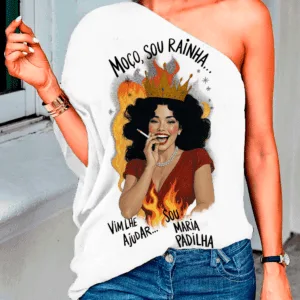 Blusa ombro único Maria Padilha Rainha