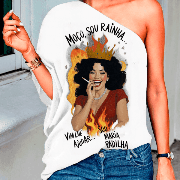 Blusa ombro único Maria Padilha Rainha