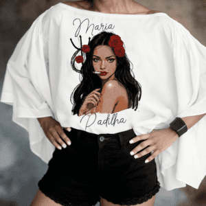 Blusa manga morcego Maria Padilha rosto