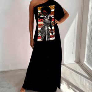 Vestido ombro único Iansã África