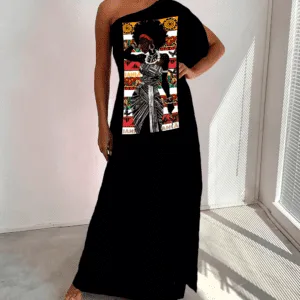 Vestido ombro único Iansã África