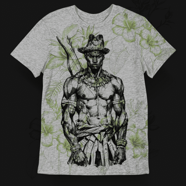 Camiseta Oxóssi com flores