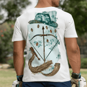 Camiseta Oxóssi ferramenta costas