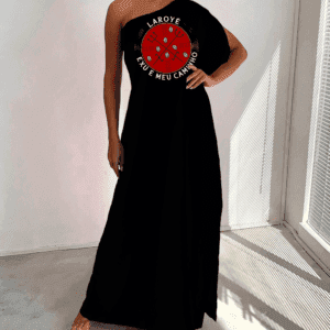 Vestido ombro único Exú é caminho