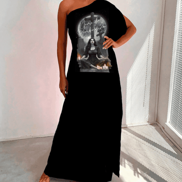 Vestido ombro único Pombagira no cemitério