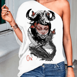 Blusa ombro único Iansã em vermelho