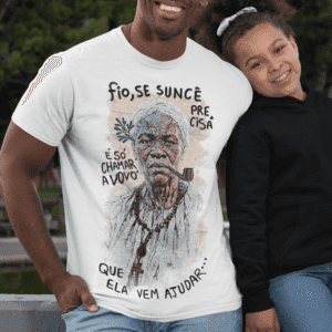 Camiseta Preta Velha ponto