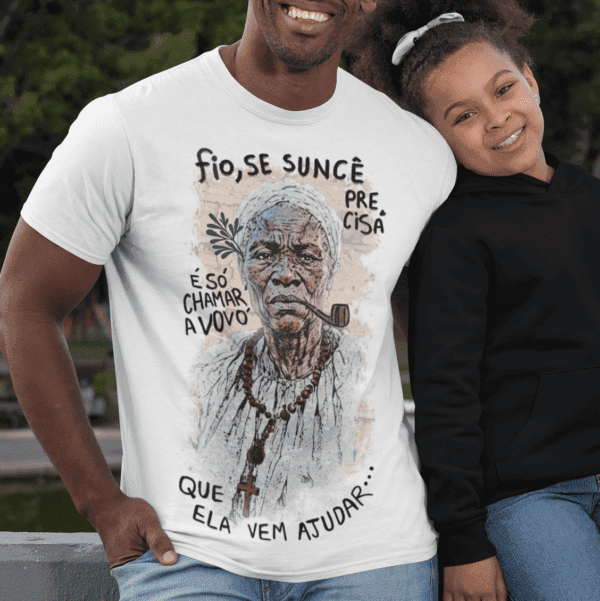 Camiseta Preta Velha ponto