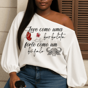 Blusa manga longa Iansã borboleta