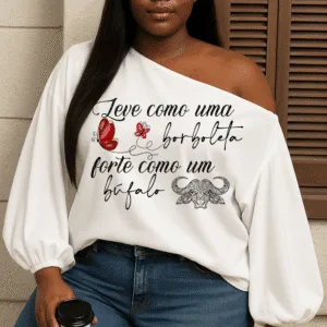 Blusa manga longa Iansã borboleta