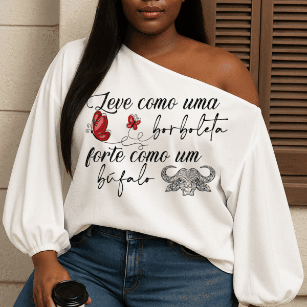Blusa manga longa Iansã borboleta