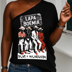 Blusa ombro único Malandragem boêmia