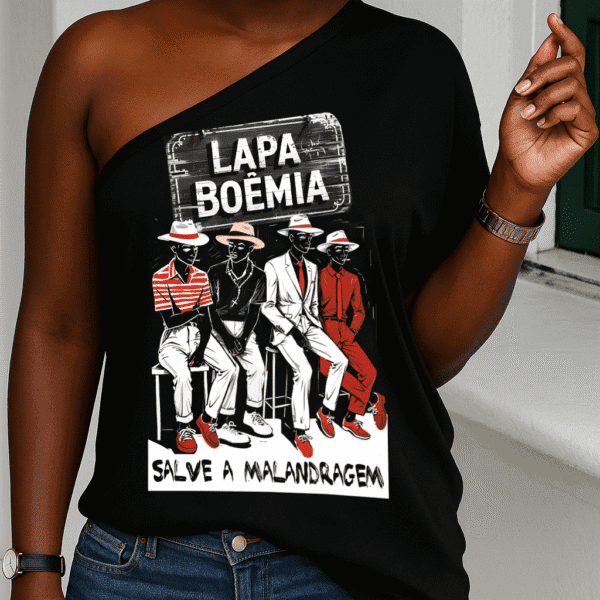 Blusa ombro único Malandragem boêmia