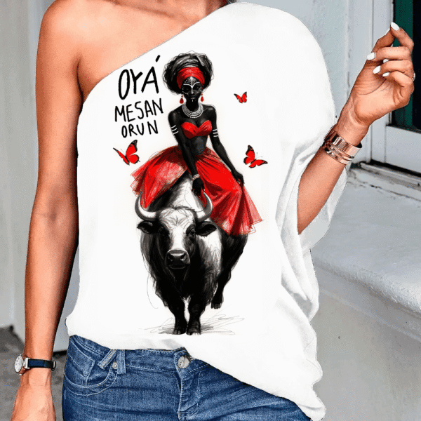 Blusa ombro único Oyá Mesan Orun