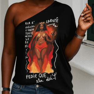 Blusa ombro único Pombagira é odara