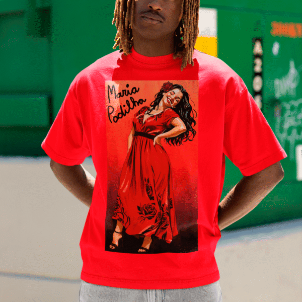 Camiseta Maria Padilha gargalhando vermelha