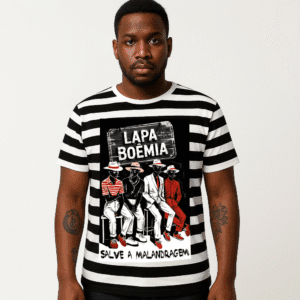 Camiseta listrada Malandragem boêmia